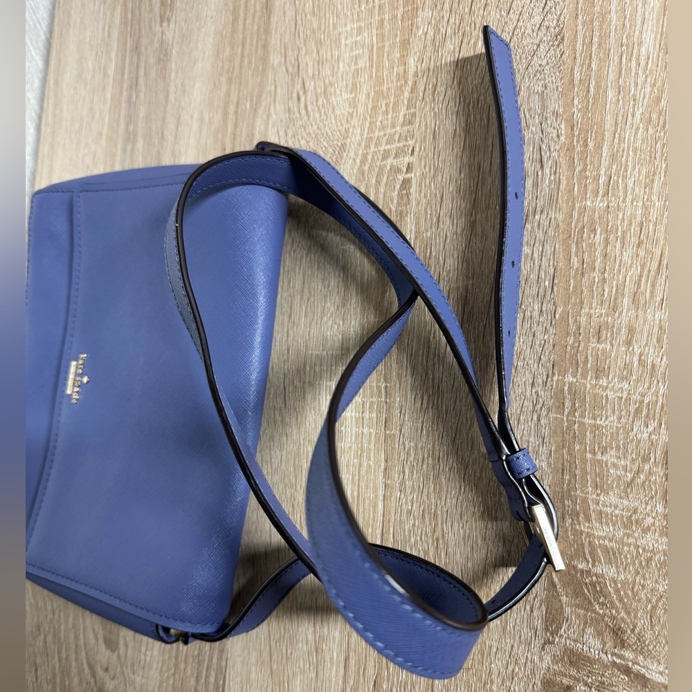 Kate Spade New York Blue Leather Crossbody Bag Adjustable Strap Purse - Picture 14 of 16